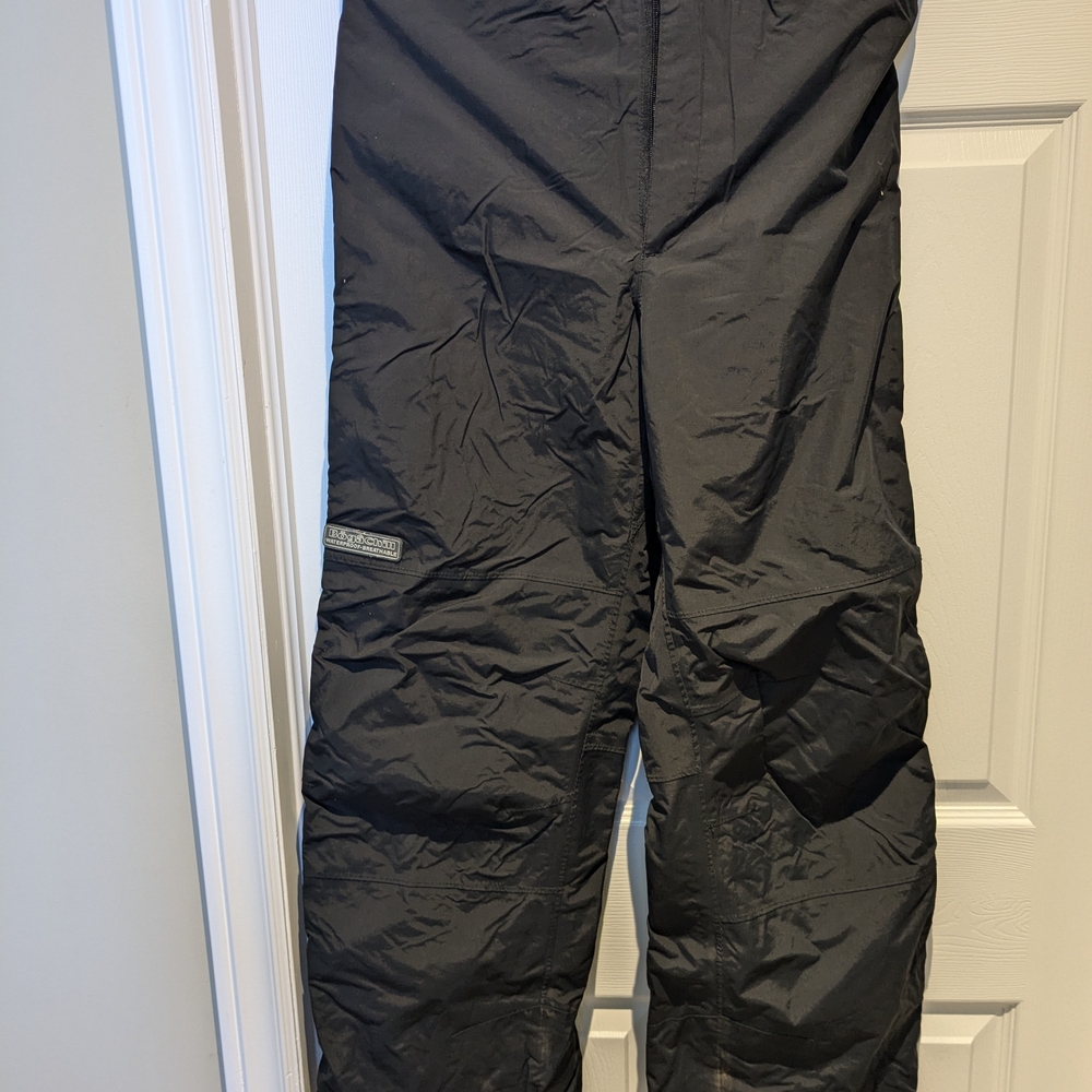 Black Motorcycle Rain Pants with Weather-Resistant Fabric.